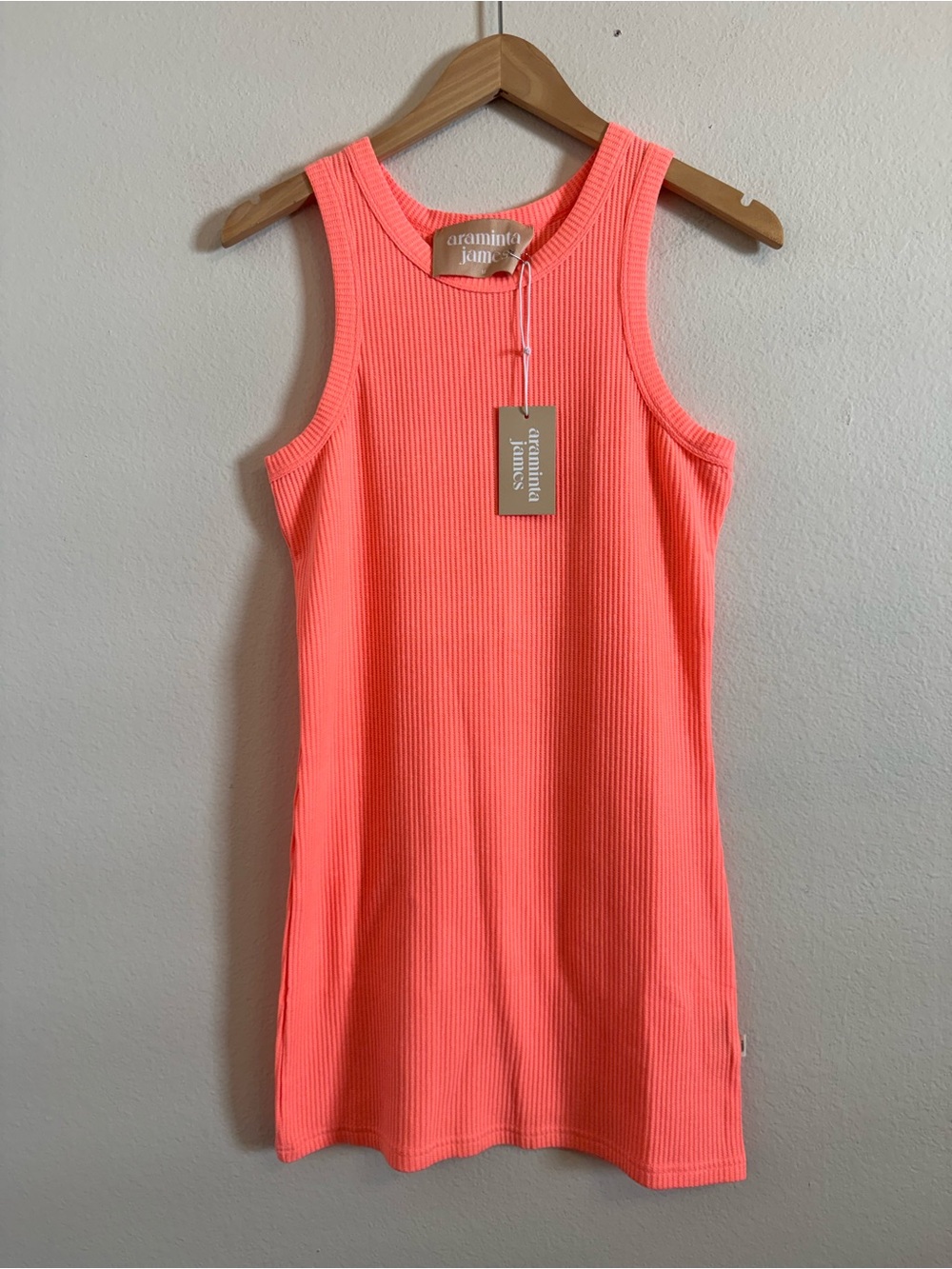 Araminta James The Rio Waffle Dress Apricot
